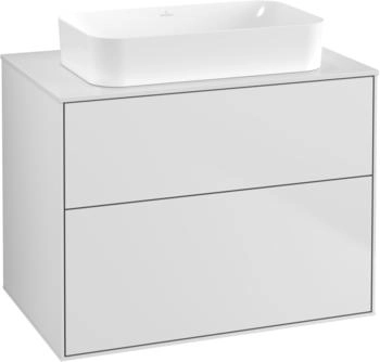 Villeroy & Boch Finion Waschtischunterschrank G63100MT 80x60,3x50,1mm, Wandbeleuchtung, Glass White Matt, White matt lacquer