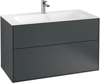Villeroy & Boch Finion Waschtischunterschrank G02000HG 99,6x59,1x49,8cm, Midnight Blue Matt Lacquer, mit Wandbeleuchtung