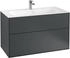 Villeroy & Boch Finion Waschtischunterschrank G02000HG 99,6x59,1x49,8cm, Midnight Blue Matt Lacquer, mit Wandbeleuchtung