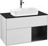Villeroy & Boch Finion Waschtischunterschrank F252PDMT 100x60,3cm, Abdeckplatte black matt, Regal rechts Black matt lacquer, White matt lacquer