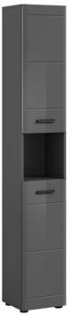 Mid.you Hochschrank, Grau Hochglanz, 3 Fächer, 30x180x30 cm (1849005301)