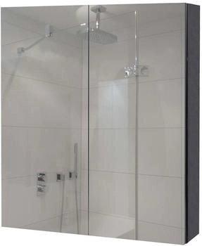 MCW Spiegelschrank, Schwarz Hochglanz, Holz, 60x70x16 cm (800000500640)