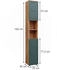 VICCO Badschrank, Grün, Grün, 6 Fächer, Quadratisch, 30x192x30 cm (800000712112)