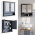 VICCO Badspiegelschrank, Grau, Grau, 3 Fächer, Rechteckig, 56x58x13 cm (800000627389)