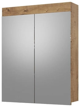 VICCO Badspiegelschrank, Eiche Wotan, 3 Fächer, Rechteckig, 60x77x17 cm (800000712069)