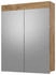 VICCO Badspiegelschrank, Eiche Wotan, 3 Fächer, Rechteckig, 60x77x17 cm (800000712069)