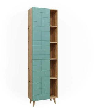 VICCO Badschrank, Mintgr&uuml;n, Braun, 10 F&auml;cher, Rechteckig, 56x193x30.6 cm (800000712137)