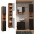 VICCO Badschrank, Anthrazit, Eiche Wotan, 6 Fächer, Quadratisch, 30x192x30 cm (800000712113)