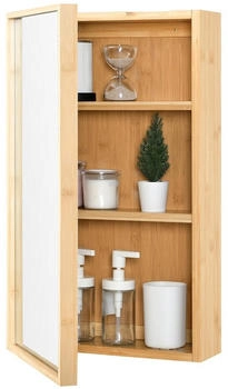 en.casa Spiegelschrank, Natur, Holz, Bambus, 2 F&auml;cher, Rechteckig, 35x60.5x14 cm (800000625927)