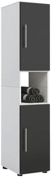 Mid.you Hochschrank VCM Flandu, Schwarz, Kunststoff, 2 F&auml;cher, 31x160x30 cm, stehend (657014206)