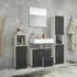 Mid.you Hochschrank VCM Flandu, Schwarz, Kunststoff, 2 Fächer, 31x160x30 cm, stehend (657014206)
