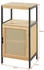 en.casa Badezimmerschrank, Natur, Schwarz, Naturmaterialien, Bambus, 1 Fächer, 40x80x35 cm, (800000625952)