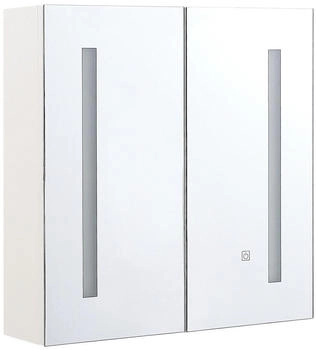 Beliani Badschrank Weiß, Silber, Holz, 60x60x14 cm (800000547653)