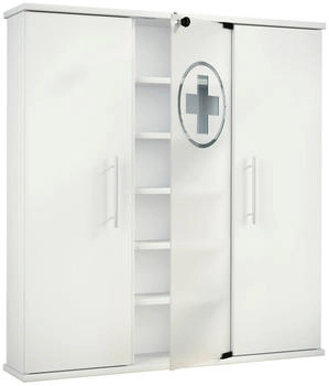 Mid.you Medizinschrank, Weiß, 15 Fächer, 86x91.5x18 cm (657042001)