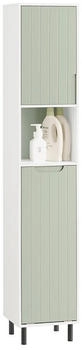 SoBuy Hochschrank, Grün, Weiß, Metall, 31x167x30 cm (800000540347)