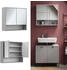VICCO Badspiegelschrank, Grau, Grau, 4 Fächer, Rechteckig, 70x65x22.1 cm (800000712088)