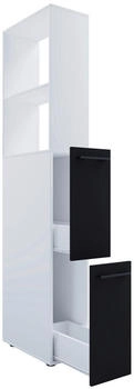 Mid.you Hochschrank, Anthrazit, Weiß, Metall, 1 Fächer, 2 Schubladen, 25x183x50 cm, stehend (657041505)