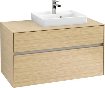 Villeroy & Boch Collaro - Waschtischunterschrank mit 2 Ausz&uuml;gen & 1 Ausschnitt rechts 1000x548x500mm nordic oak (C01500VJ)