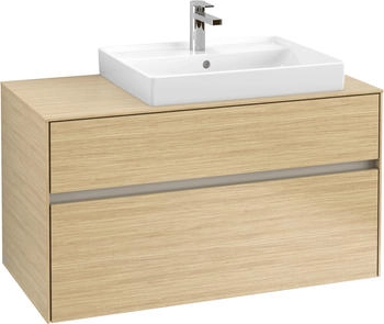 Villeroy & Boch Collaro - Waschtischunterschrank mit 2 Ausz&uuml;gen & 1 Ausschnitt rechts 1000x548x500mm nordic oak (C01800VJ)