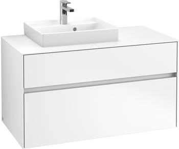 Villeroy & Boch Collaro - Waschtischunterschrank mit 2 Ausz&uuml;gen & 1 Ausschnitt links 1000x548x500mm wei&szlig; matt (C01400MS)
