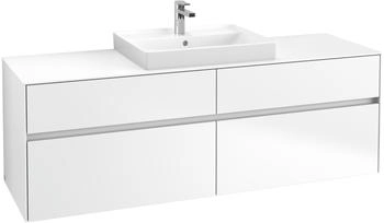 Villeroy & Boch Collaro - Waschtischunterschrank mit 4 Ausz&uuml;gen & 1 Ausschnitt mittig 1600x548x500mm wei&szlig; matt (C02500MS)