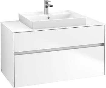Villeroy & Boch Collaro - Waschtischunterschrank mit 2 Ausz&uuml;gen & 1 Ausschnitt mittig 1000x548x500mm wei&szlig; matt (C01900MS)