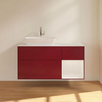 Villeroy & Boch Finion - LED-Waschtischunterschrank 1200x603x501mm pfingstrose matt/wei&szlig; gl&auml;nzend (F811GFHB)