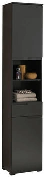 Mid.you Hochschrank, Schwarz, 3 F&auml;cher, 1 Schubladen, 40x191x32 cm, , stehend (1279017002)