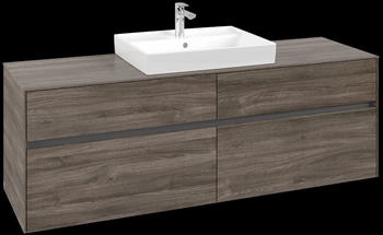 Villeroy & Boch Collaro - Waschtischunterschrank 1600x548x500mm 4 Ausz&uuml;ge Becken mittig stone oak (C02500RK)