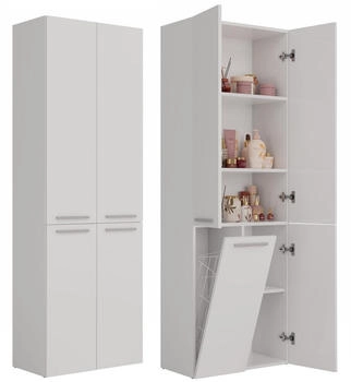 CdF Badezimmerschrank, Weiß, Glas, 60x174x30 cm (800000878193)