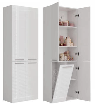 CdF Badezimmerschrank, Weiß Hochglanz, Glas, 60x174x30 cm (800000878188)
