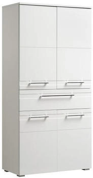 XORA Hochschrank Doria, Wei&szlig; Hochglanz, Metall, 2 F&auml;cher, 1 Schubladen, 76x156x38 cm, stehend, (1977017306)