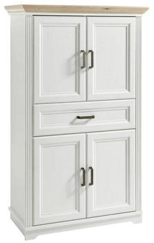 Livetastic Midischrank, Wei&szlig;, Eiche, Pinien, Kunststoff, 4 F&auml;cher, 1 Schubladen, 83x138x43 cm, stehend, (1279006402)