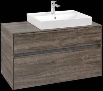 Villeroy & Boch Collaro - Waschtischunterschrank 1000x548x 500mm 2 Ausz&uuml;ge Becken rechts stone oak (C01800RK)