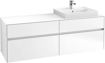 Villeroy & Boch Collaro - Waschtischunterschrank mit 4 Ausz&uuml;gen & 1 Ausschnitt rechts 1600x548x500mm wei&szlig; matt (C02300MS)