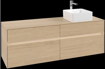 Villeroy & Boch Collaro - Waschtischunterschrank 1600x548x500mm LED 4 Ausz&uuml;ge Becken re nordic oak (C051B0VJ)