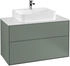 Villeroy & Boch Finion Waschtischunterschrank G10100GM 100x60,3x50,1cm, Abdeckplatte white matt, Olive Matt Lacquer