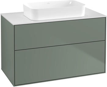 Villeroy & Boch Finion Waschtischunterschrank G64100GM 100x60,3x50,1mm, Wandbeleuchtung, Glass White Matt, Olive Matt Lacquer