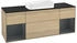 Villeroy & Boch Finion Waschtischunterschrank F332HGPC 160x60,3cm, Abdeckplatte black matt, Regale Midnight matt lacquer, Oak Veneer