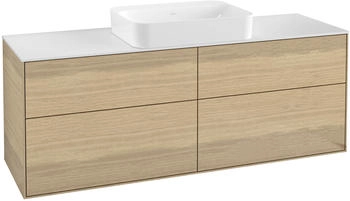 Villeroy & Boch Finion Waschtischunterschrank G73100PC 160x60,3x50,1cm, Glass White Matt, Oak Veneer