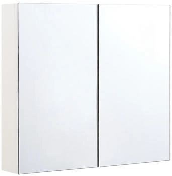 Beliani Badschrank Weiß, Silber, Holz, 80x70x14 cm (800000547646)