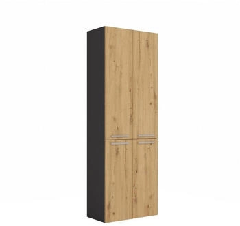 CdF Badezimmerschrank, Eiche Artisan, Anthrazit, Glas, 60x174x30 cm (800000878181)