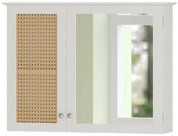 VICCO Badspiegelschrank, Weiß, Weiß, 5 Fächer, Rechteckig, 68x49x16.5 cm (800000712084)