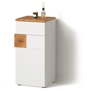 Livinity Midischrank, Weiß, Weiß, 3 Fächer, 1 Schubladen, Rechteckig, 40x84x37 cm, (800000901108)