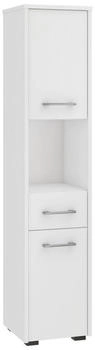 Akord Furniture Factory Hochschrank, Weiß, 5 Fächer, 1 Schubladen, Quadratisch,Rechteckig, 30x140x30 cm (800000486426)