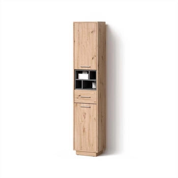 Livinity Badschrank, Eiche Artisan, Anthrazit, 9 Fächer, 1 Schubladen, Rechteckig, 38x190x30 cm (800000883235)