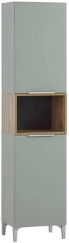 Stylife Hochschrank Smilla, Silber, Eiche, Pastellgr&uuml;n, Metall, 4 F&auml;cher, 40.2x175.3x31.9 cm, stehend, (865019103)