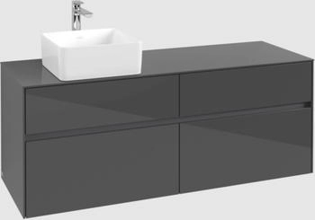Villeroy & Boch Collaro - Waschbeckenunterschrank 1400x548x 500mm 4 Ausz&uuml;ge glossy grey (C04600FP)