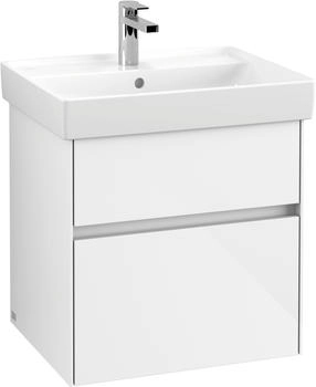 Villeroy & Boch Collaro - Waschtischunterschrank mit 2 Ausz&uuml;gen 554x546x444mm wei&szlig; gl&auml;nzend (C00800DH)