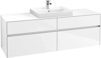 Villeroy & Boch Collaro - Waschtischunterschrank mit 4 Ausz&uuml;gen & 1 Ausschnitt mittig 1600x548x500mm wei&szlig; gl&auml;nzend (C02500DH)
